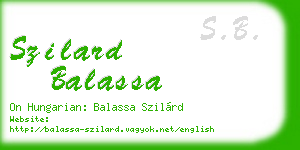 szilard balassa business card
